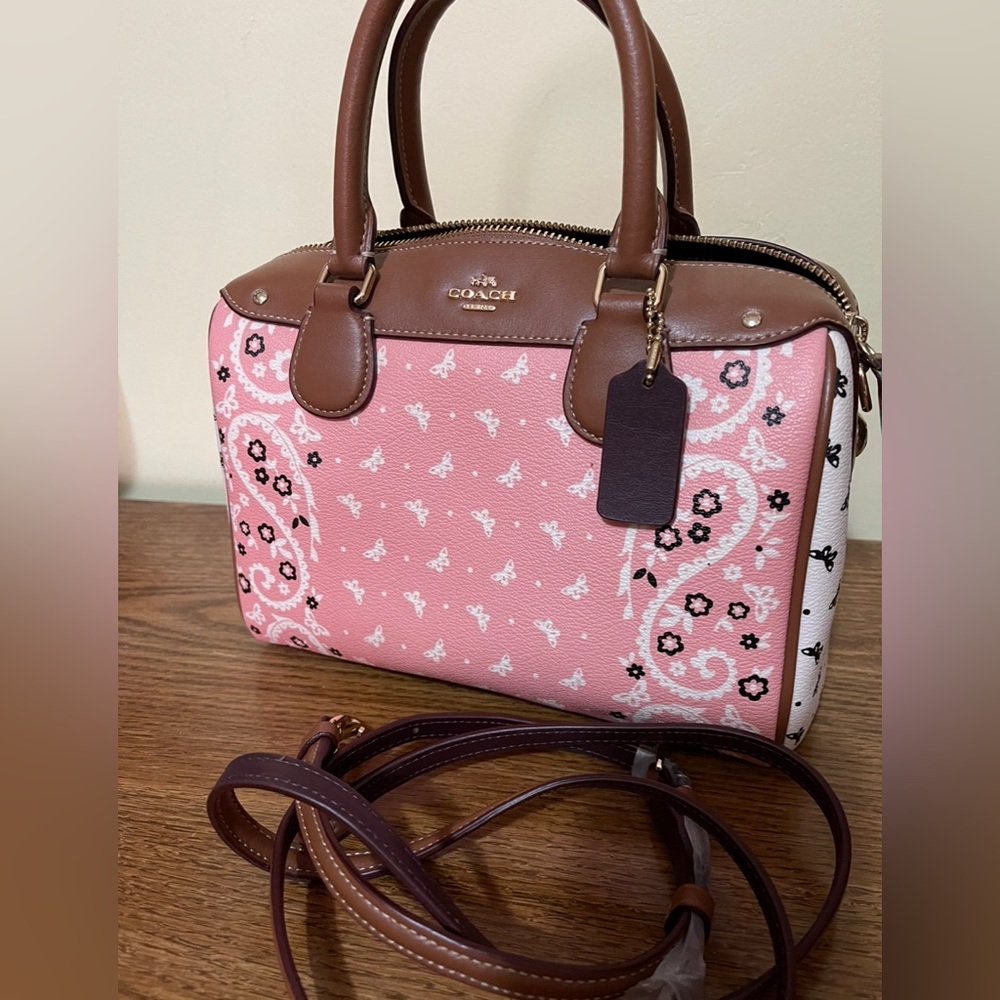 Coach Butterfly Bandana Print Bennett Satchel - Picture 3 of 14